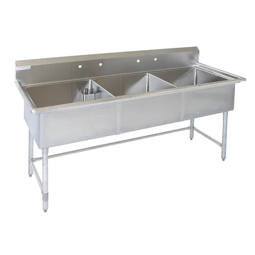Tarrison TA-CDS324-KIT | 3-Compartment Sink 78 in W x 30 in D x 45 in H