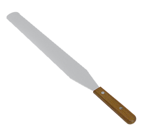 Browne 573832 Icing Spatula, 12 in  x 1-1/2 in  OAL, 18/8 tempered stainless steel blade, wood