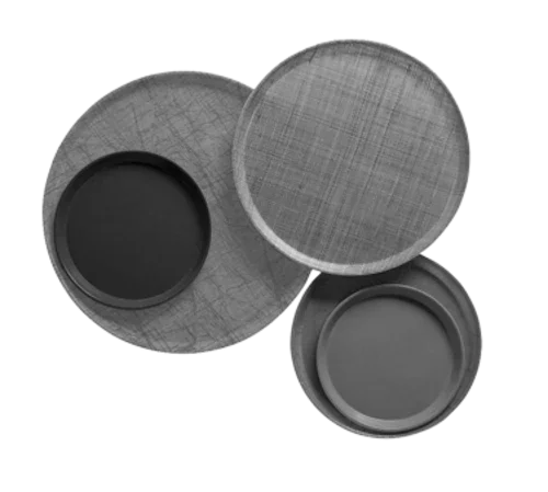 Cambro 900101 | Serving Camtrayr Round 9in Dia Fiberglass Antique Parchment NSF