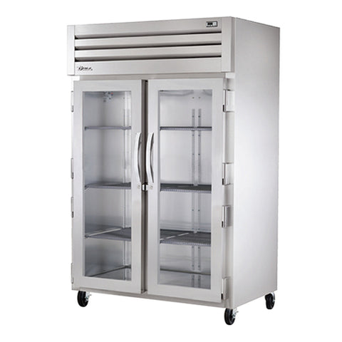 True STR2R-2G-HC SPEC SERIESr Refrigerator, reach-in, two-section, (2) glass doors with locks, ca