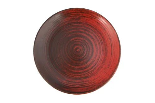 Porland 04ALM005946 Red Round Plate 31cm Ceramic 6 Per Case