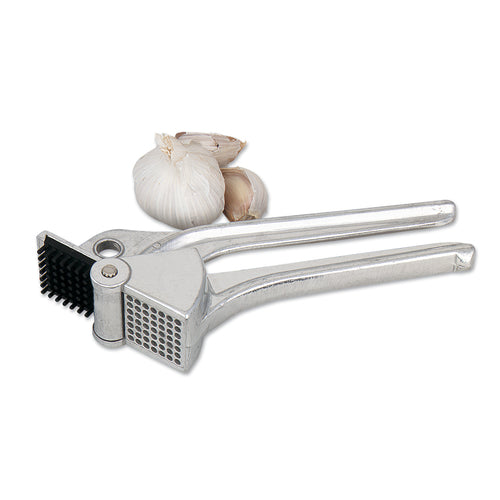Browne 575769 Garlic Press, 8 in , self-cleaning, plate of poly teeth, heavy duty, die-cast al