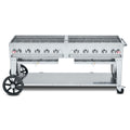 Crown Verity CV-MCB-72 Mobile Outdoor Charbroiler, LP gas, 70 in x21 in  grill area, 10 burners, 304 st