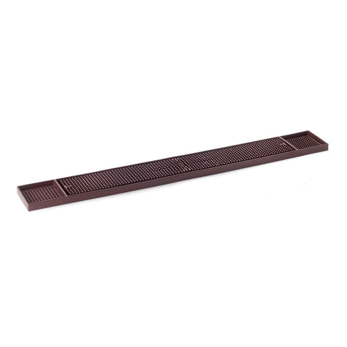 Browne 57486812 Bar Drainer/Mat, 27 in L x 3-3/10 in W, rectangular, well at both ends, rubber,
