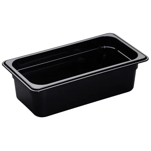 Cambro 34HP110 | H-Pan Hot Food Pan 1/3 Size 4in Deep Non-Stick Black