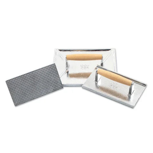 Browne 705 Steak Weight, 8-3/4 in  x 4-3/4 in , wooden handle, ribbed flat bottom, aluminum