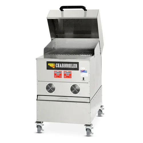 Cookshack CB025 Charbroiler, wood pellets, 26-1/2 in W, 480 sq. in. cooking area, (4) 1-1/2 in