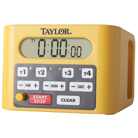 Taylor 5839N 4 Event Digital Timer, 4-1/2 in  x 6-1/4 in  x 4 in D with 1-1/4 in  LCD display