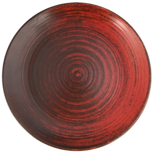 Porland 04ALM005931 Red Round Plate 17cm Ceramic 6 Per Case