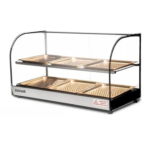 CELCOOK CHD-33CLIO Heated Display Case with Curved Glass Front and Countertop Design