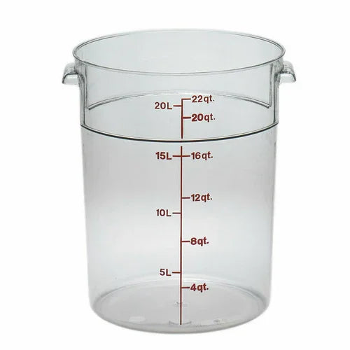 Cambro RFSCW22135 | Camwear Storage Container, round, 22 qt. | Clear