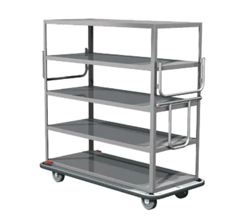 METRO MQ-512F-H cart with five flat shelves in stainless steel construction