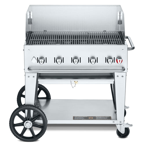 Crown Verity CV-MCB-36WGP-NG Mobile Outdoor Charbroiler, Natural gas, 34 in  x 21 in  grill area, 5 burners,