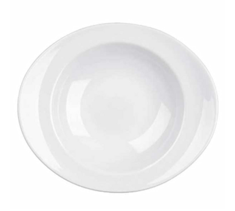 Churchill WH  OPP 1 Pasta Plate, 12 in  x 10-1/2 in , oval, deep, wide rim, curved, rolled edge, sta
