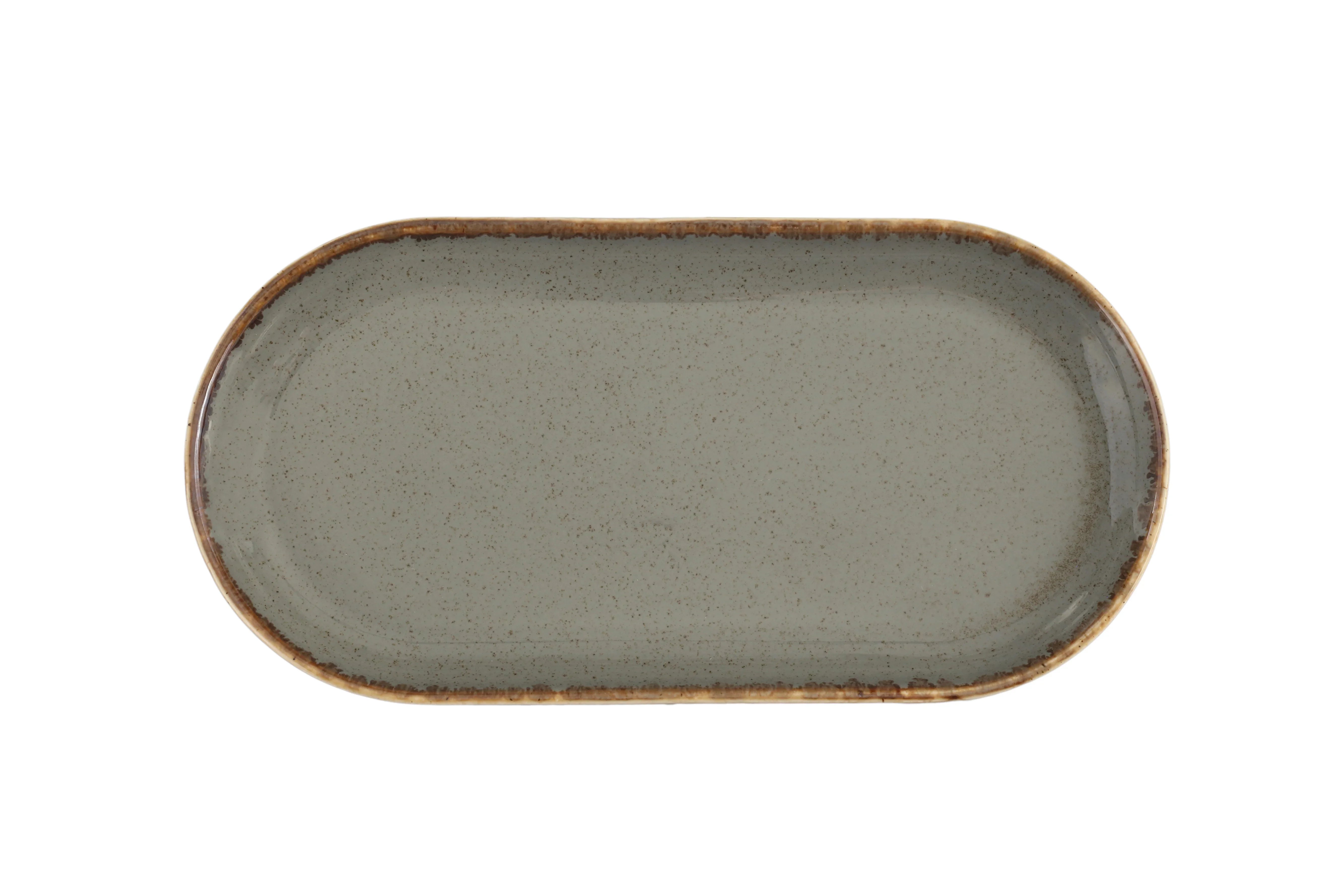 Porland 04ALM002443 Dark Grey Rectangular Platter 30cm Ceramics