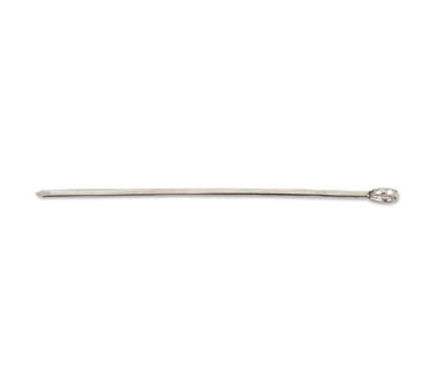 Browne 575692 Skewer, 10 in L, oval wire loop handle, pointed tip, stainless steel, polished f