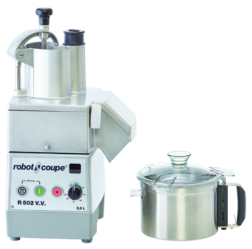 Robot Coupe R502VV Combination Food Processor, 5.9 liter stainless steel bowl with handle, continuo