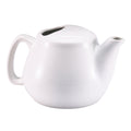 Browne 564023W Teapot, 16 oz., 6-2/5 in  x 4 in , includes strainer, ceramic, white