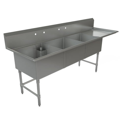Tarrison TA-CDS324R-KIT | Sink 3-Compartment 99in W x 30in D x 45in H