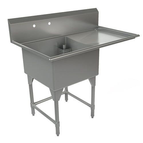 Tarrison TA-CDS124R-KIT Sink, 1-compartment, 51 in W x 30 in D x 45 in H overall size, (1) 24 in W x 24