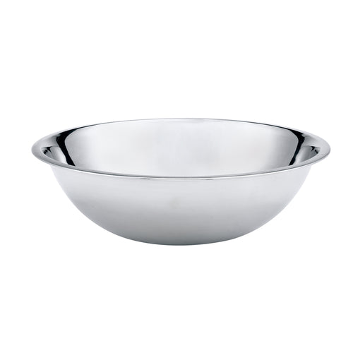 Browne 574955 Mixing Bowl, 5 qt., 11-1/2 in  dia., rolled edge, 0.4 mm thickness, stainless st