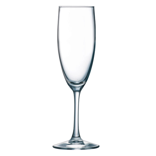 Arcoroc Q2504 Flute Glass, 5-3/4 oz., glass, ArcoPrime (H 7 7/8 in  T 1 15/16 in  B 2 5/8 in