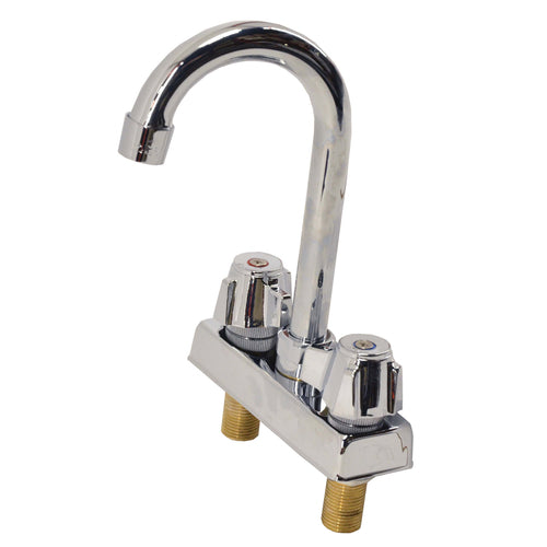 Omcan 39787 (39787) Faucet, deck mount, 4 in  center, 3-1/2 in  gooseneck spout (for drop-in