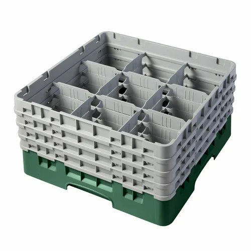 Cambro 9S800119 | Camrack Glass Rack | Full Size 9 Compartment Sherwood Green