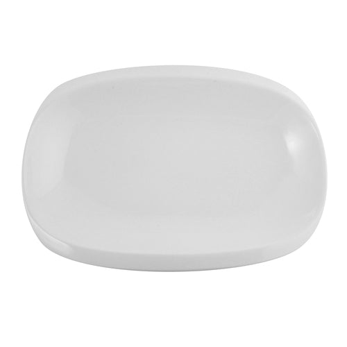 William BCWM.60.30 Bean Town Plate, 12__L x 8__W, rectangular, thermal, wide rim, bone china, white