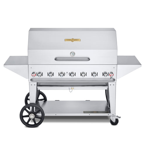 Crown Verity CV-MCB-48PRO Professional Series, Mobile Outdoor Charbroiler, 48 in  Grill Package, LP gas, 4