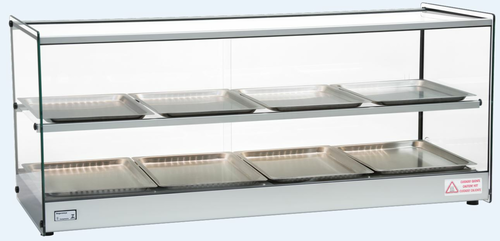 Celcook CHD-43ERA Heated Display Case, countertop, full service, straight glass front, (1) interme