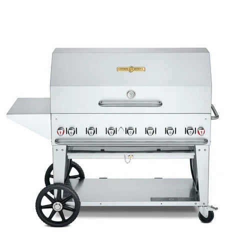CROWN VERITY CV-MCB-48-SI BULK-PKG Mobile Outdoor Charbroiler with 7 Burners and Grill Area