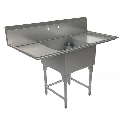 Tarrison TA-CDS124LR-KIT Sink, 1-compartment, 60 in W x 30 in D x 45 in H overall size, (1) 24 in W x 24
