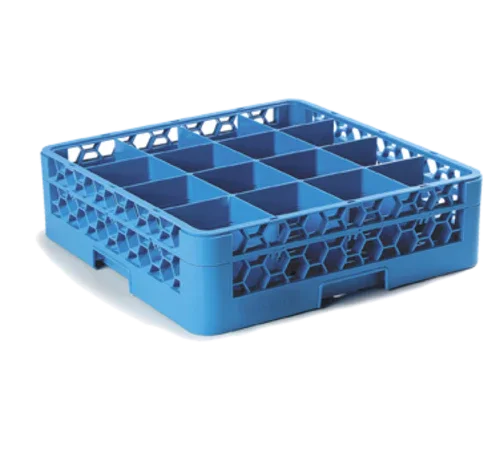 Carlisle RG16-114 | OptiClean Dishwasher Glass Rack 16-Compartment Blue