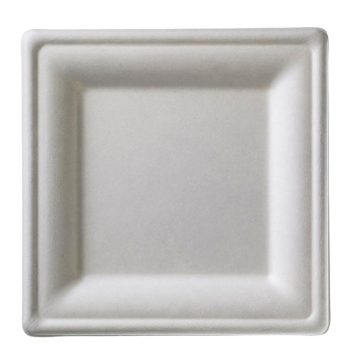 Leone Q2025 Disposable Plate, 10-1/4 in  x 10-1/4 in  (26 x 26 cm), square, biodegradable/co