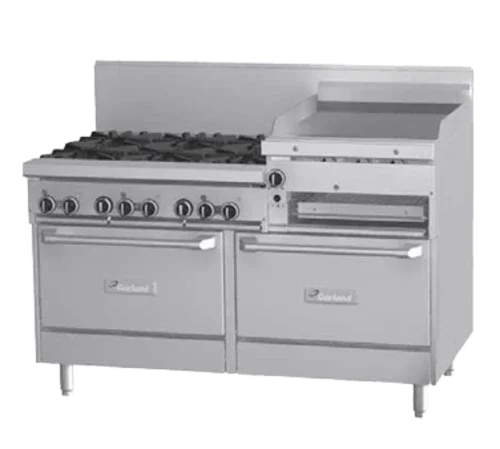 Garland G60-6R24RR restaurant range with six 33,000 BTU open burners