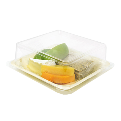 Front Of The House DCV064CLT28 Servewise Disposable Plate Cover, 6 in  x 6 in  x 1-3/4 in H, for square plate D