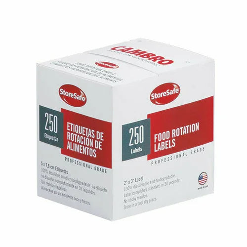 Cambro 23SLB6250 | StoreSafer Food Rotation Label 2in x 3in 250 labels per roll