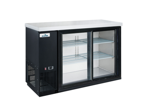 Glacier GBB-49GSD Glacier Back Bar Cooler, two-section, 49 in W, side mounted self-contained refri