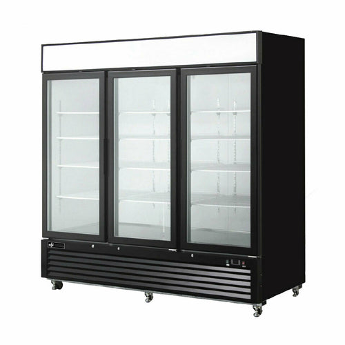 Efi F3-82GDVC Versa-Chill Series Freezer Merchandiser, three-section, 72.4 cu. ft. capacity, b