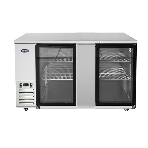 Atosa MBB69GGR Atosa Back Bar Cooler, two-section, 68 in W x 28-1/10 in D x 40-1/10 in H, self-