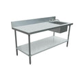 Omcan 43244 (43244) Work Table With Prep Sink, 72 in W x 30 in D, 18 gauge 430 stainless ste