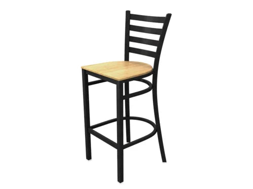Tarrison ISG0403WBLNA-KIT | Spencer Barstool | Metal Frame Natural Wood Seat Black