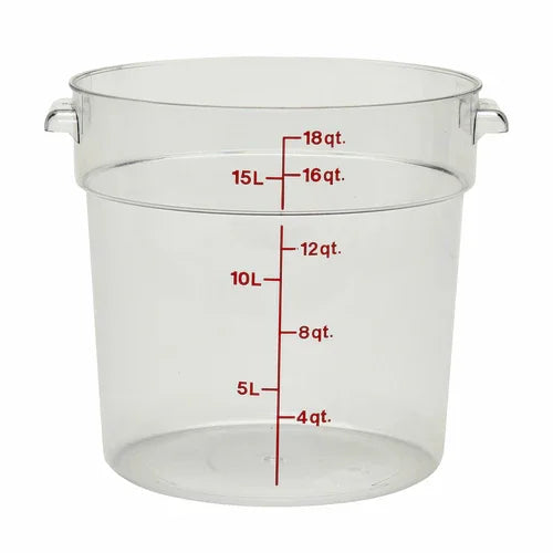 Cambro RFSCW18135 | Camwear Storage Container Round 18 qt. 14-7/8 in dia. x 12 in H