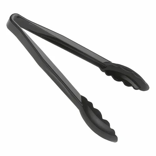 Cambro 9TGS110 | Luganor Tongs 9 in | Scallop Grip Heat Resistant Black