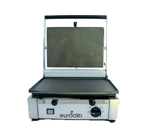 Sirman CORT-F-220 Eurodib Panini Grill, single, flat top & bottom, 14.5 in  x 10 in  seasoned cast