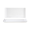 Front Of The House DAP014WHP23 Nouvelle Plate, 10 in  x 5 in , rectangular, small, flat with contoured curved s