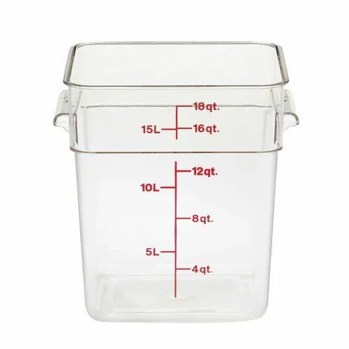 Cambro 18SFSCW135 | CamSquarer Food Container | 18 qt. Red Polycarbonate