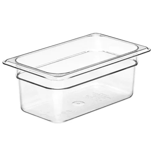 Cambro 44CW135 | Camwearr Food Pan | 2.7 qt. capacity, 4 in deep, 1/4 size, clear