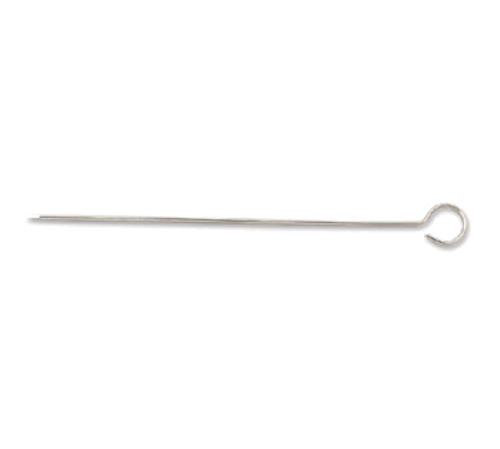 Browne 575691 Skewer, 12 in L, round wire loop handle, pointed tip, stainless steel, polished